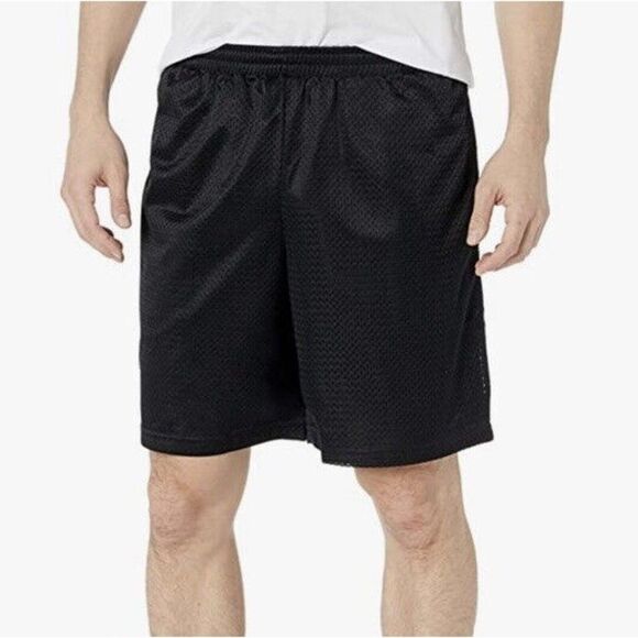 New Men Athletic Black Mesh Shorts XL Jersey 2 Pockets Gym Basketball - Picture 12 of 16